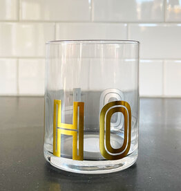 Hohoho Rocks Glass - Gold Lettering