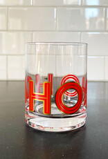 Hohoho Rocks Glass - Red Lettering