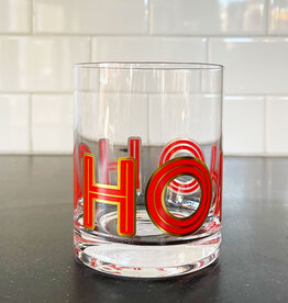 Hohoho Rocks Glass - Red Lettering