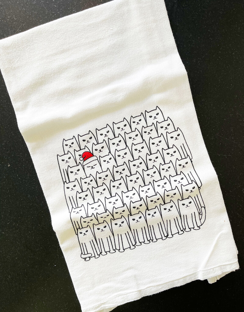 Counter Couture Santa Cats Kitchen Towel