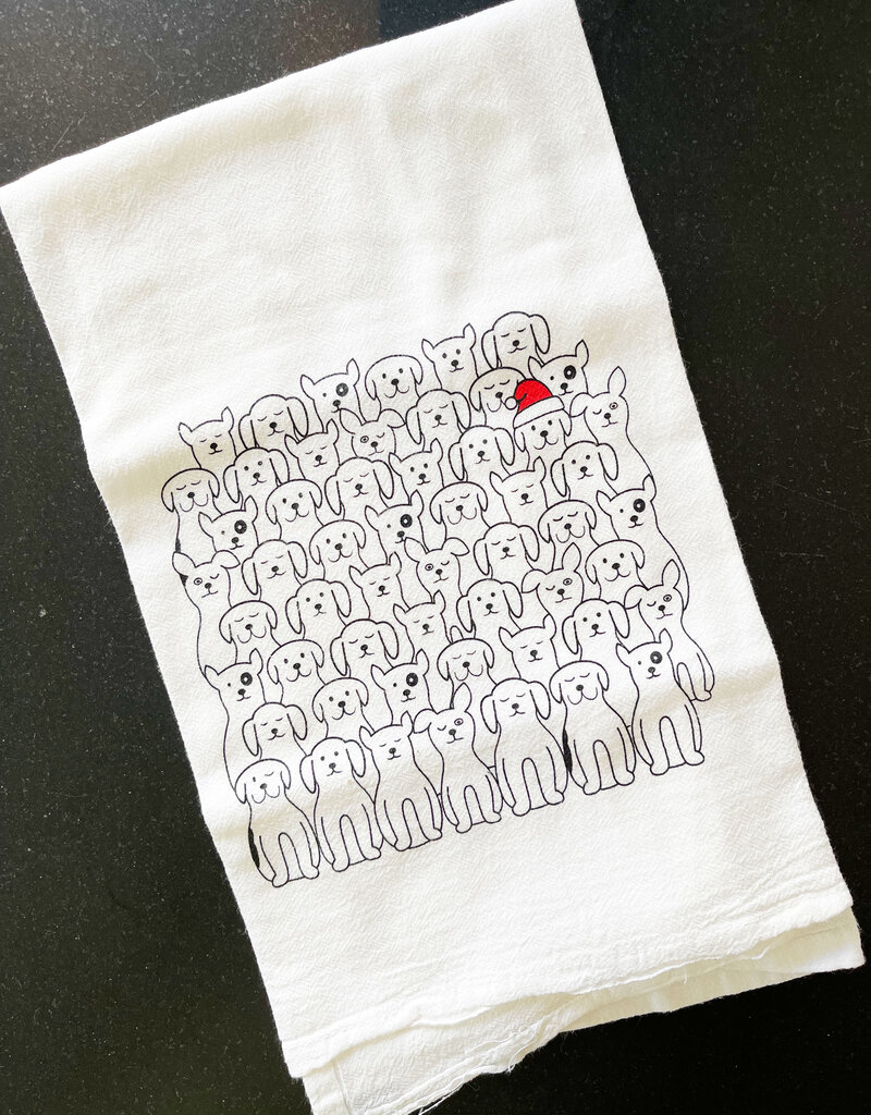Counter Couture Santa Dogs Kitchen Towel