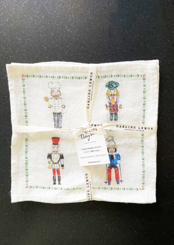 Darlng Lemon Darling Lemon Nutcrackers Cocktail Napkin Set