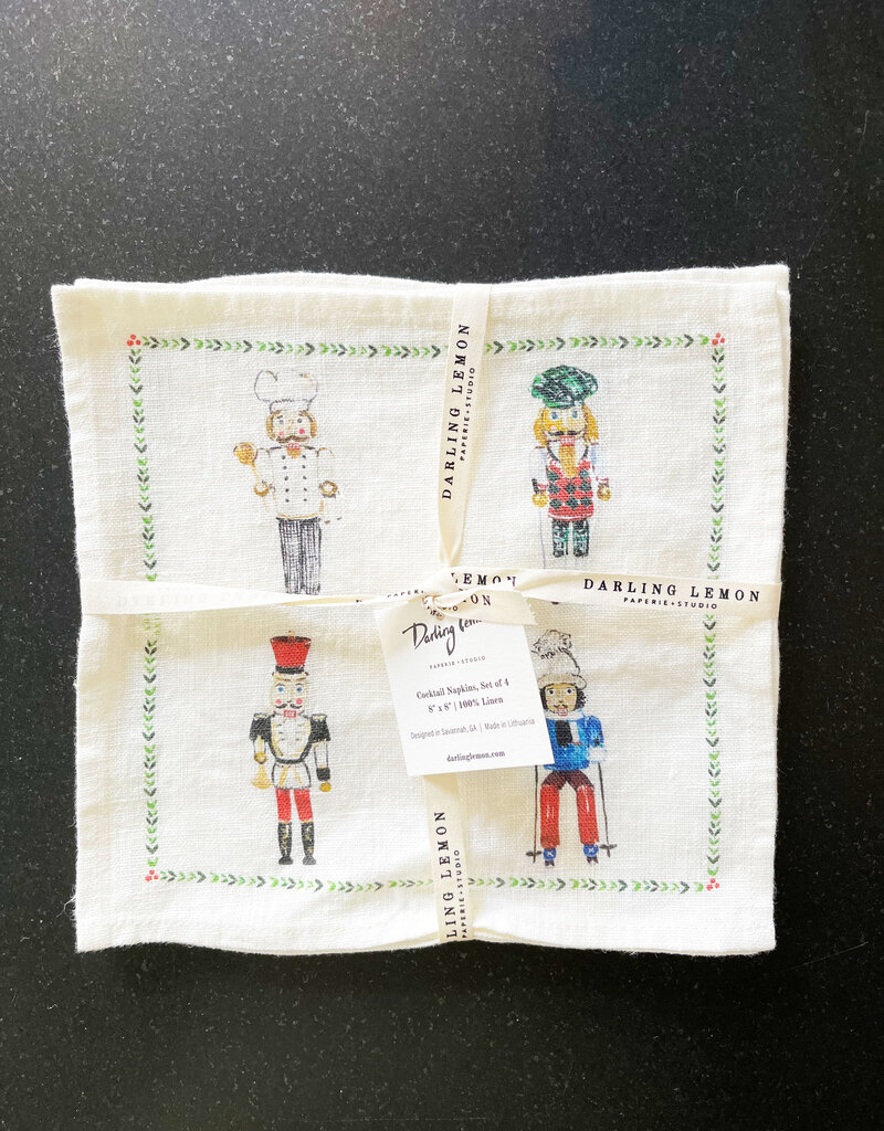 Darlng Lemon Darling Lemon Nutcrackers Cocktail Napkin Set