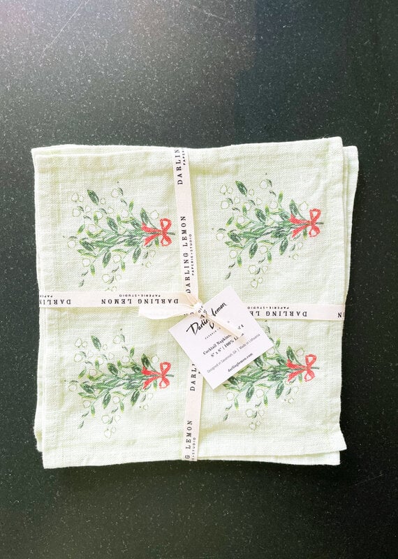 Darlng Lemon Darling Lemon Mistletoe Cocktail Napkin Set