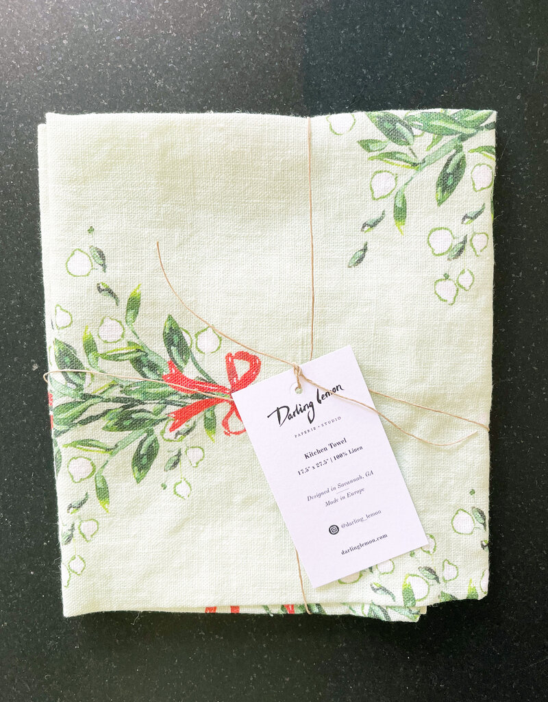 Darlng Lemon Darling Lemon Mistletoe Kitchen Towel