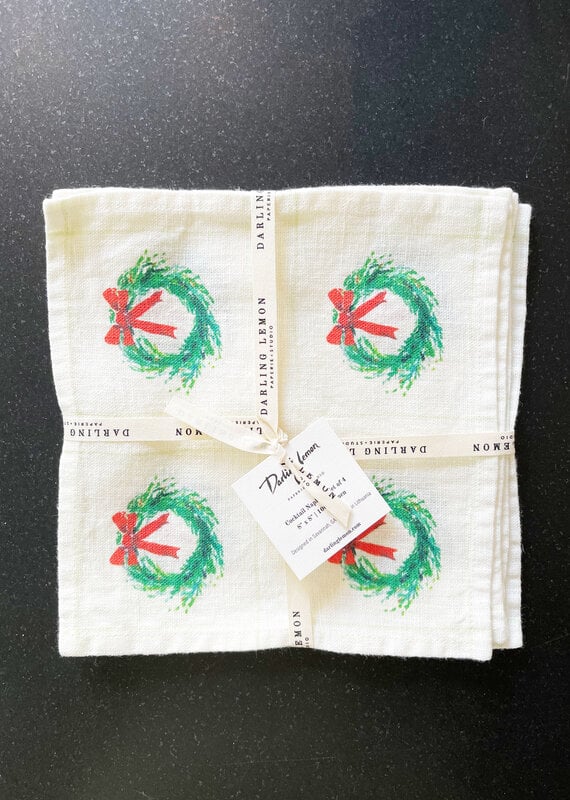 Darlng Lemon Darling Lemon Wreath Cocktail Napkin Set