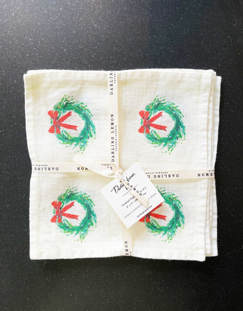 Darlng Lemon Darling Lemon Wreath Cocktail Napkin Set