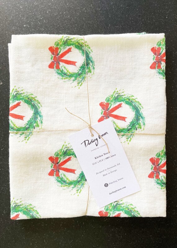 Darlng Lemon Darling Lemon Wreath Kitchen Towel