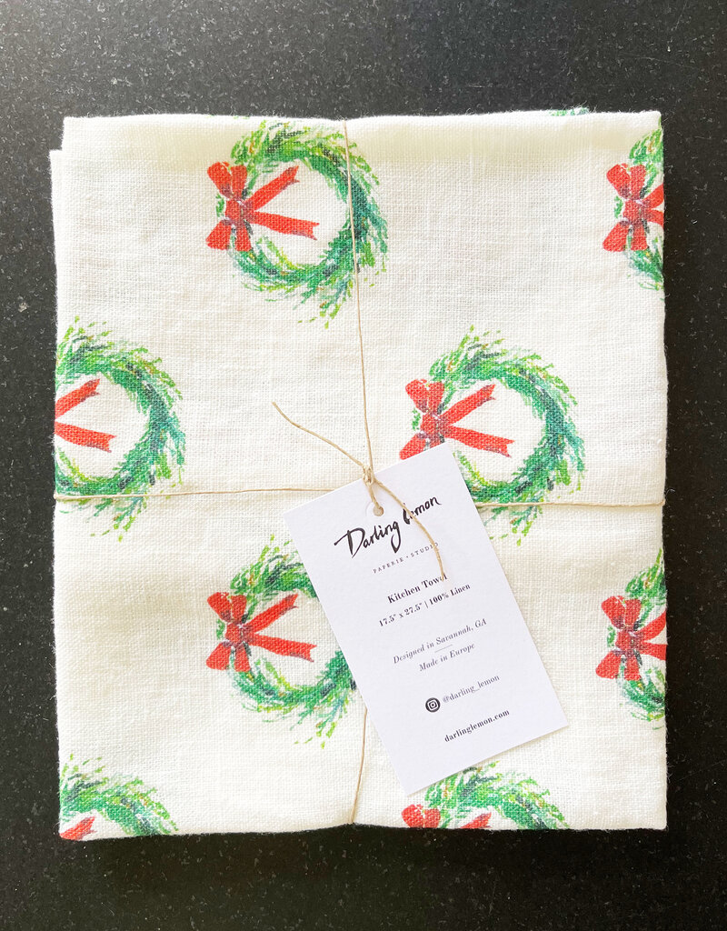 Darlng Lemon Darling Lemon Wreath Kitchen Towel