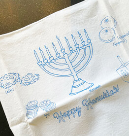 Girls Can Tell Hanukkah Tea Towel