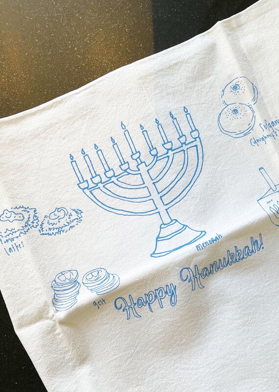 Girls Can Tell Hanukkah Tea Towel