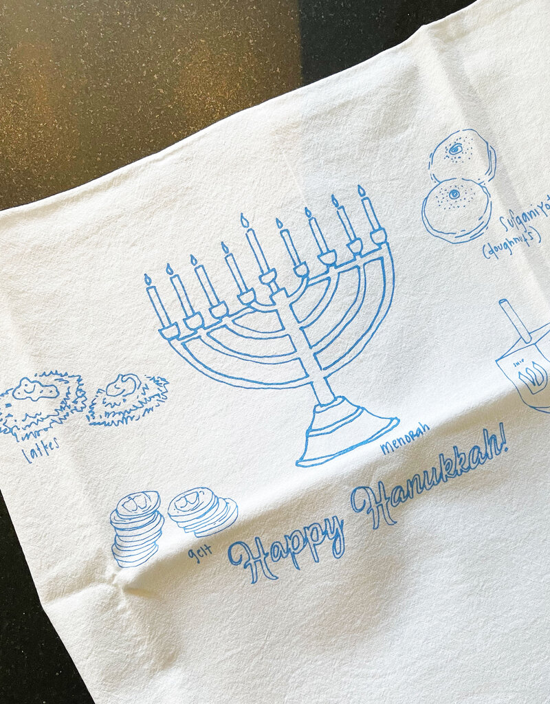 Girls Can Tell Hanukkah Tea Towel