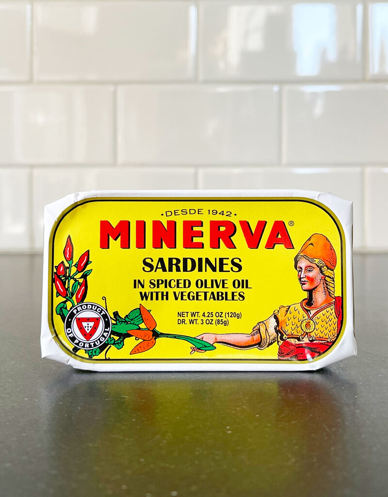 International Loft Minerva Sardines in Spiced Olive Oil with Pickles