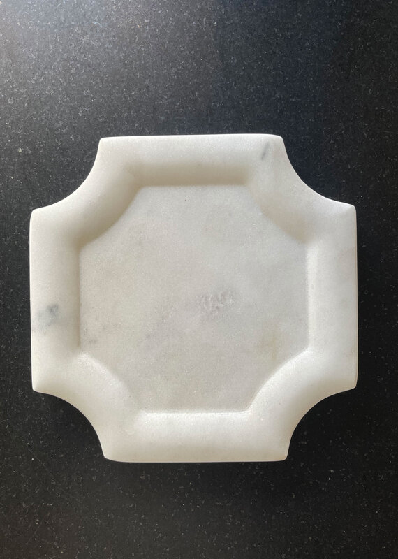 White Marble Framed Bottle Coaster