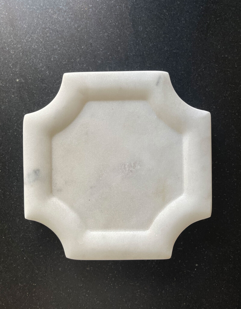 White Marble Framed Bottle Coaster