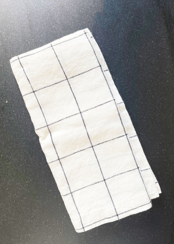 Mama & Tochter Mama & Tochter French Linen Tea Towel - Black Grid