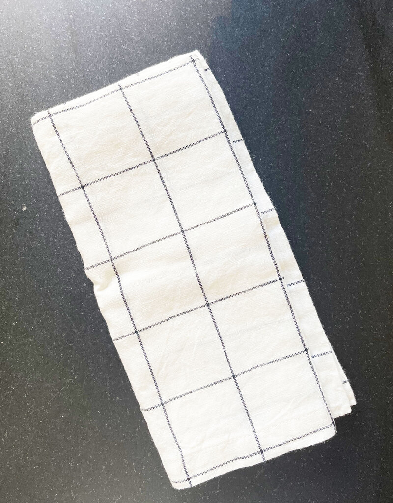 Mama & Tochter Mama & Tochter French Linen Tea Towel - Black Grid