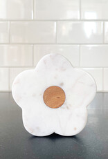 tag Marble & Wood Flower Coaster