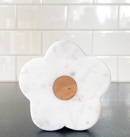 tag Marble & Wood Flower Coaster