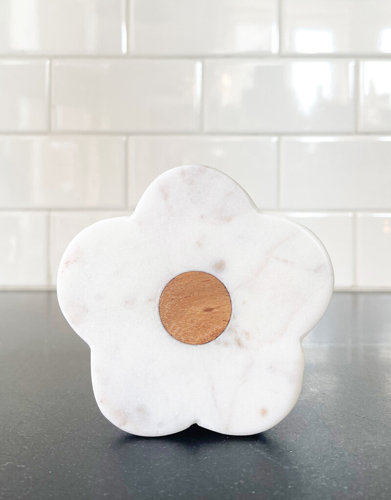 tag Marble & Wood Flower Coaster