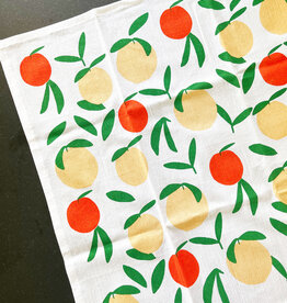 Julie's Peach Julie Peach White Peach Tea Towel