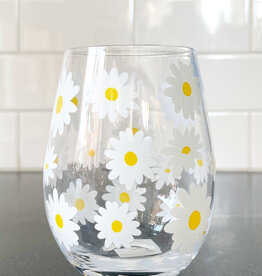 Abbott Daisies Stemless Wine Glass