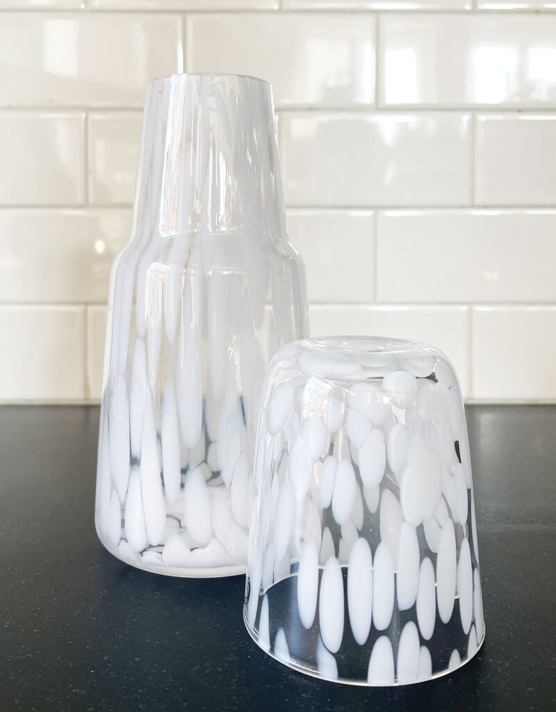 Abbott White Dots Bedside Carafe & Cup Set