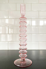 maegan Rose Quartz Glass Taper Candle Holder