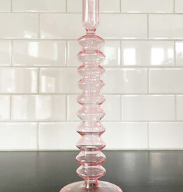 maegan Rose Quartz Glass Taper Candle Holder