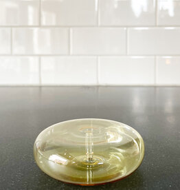 maegan Maegan Dimple Yellow Glass Incense Holder