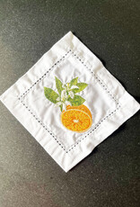 8 Oak Lane Orange Blossom Embroidered Cocktail Napkin