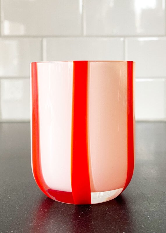 maegan Maegan Atina Glassware - Pink & Red Stripes
