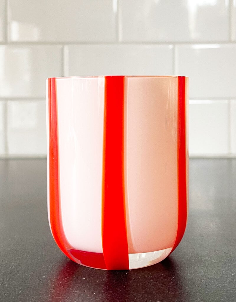 maegan Maegan Atina Glassware - Pink & Red Stripes