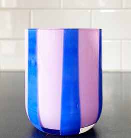 maegan Maegan Atina Glassware - Lilac & Navy Stripes