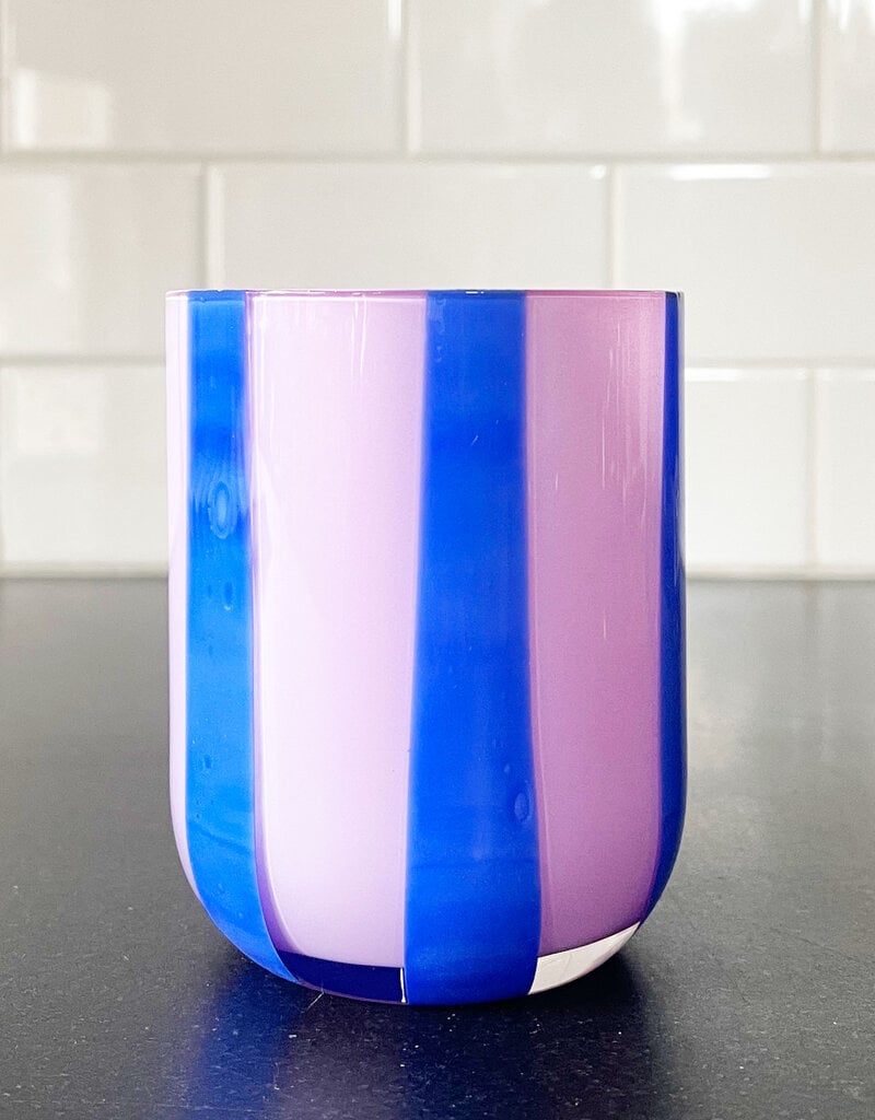 maegan Maegan Atina Glassware - Lilac & Navy Stripes