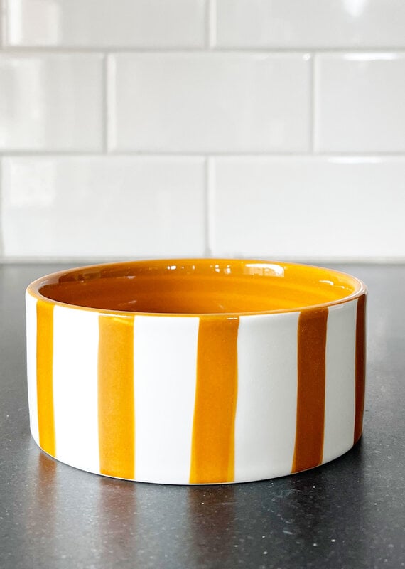 Here's How Here's How Izzy Wine Coaster - Yellow Stripe