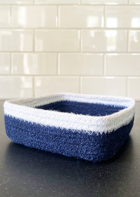 Navy Jute Cocktail Napkin Holder
