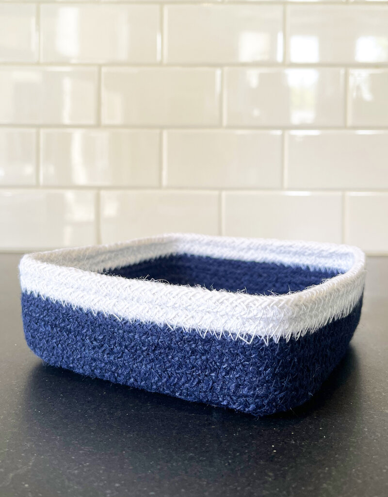 Navy Jute Cocktail Napkin Holder