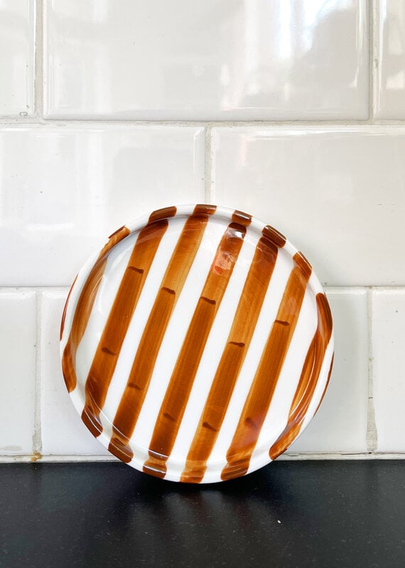 Fodory Brown + White Striped Plate