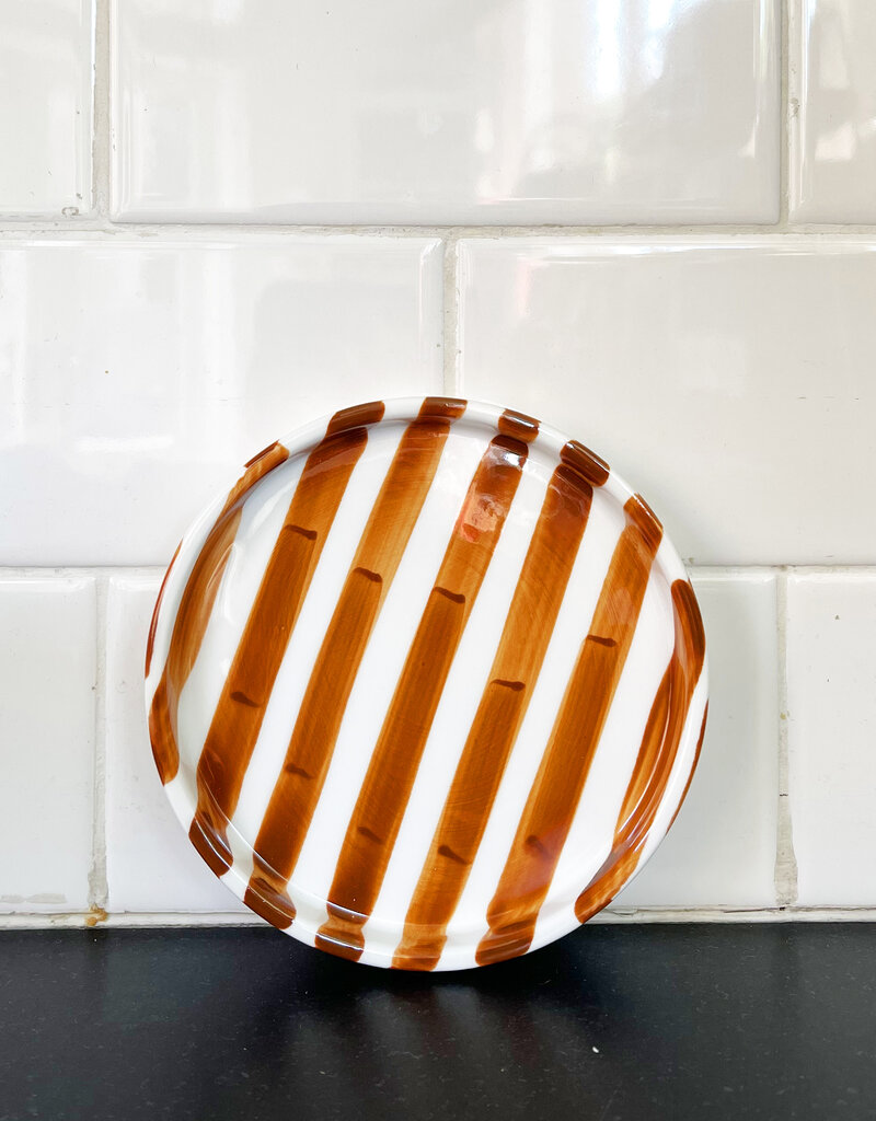 Fodory Brown + White Striped Plate