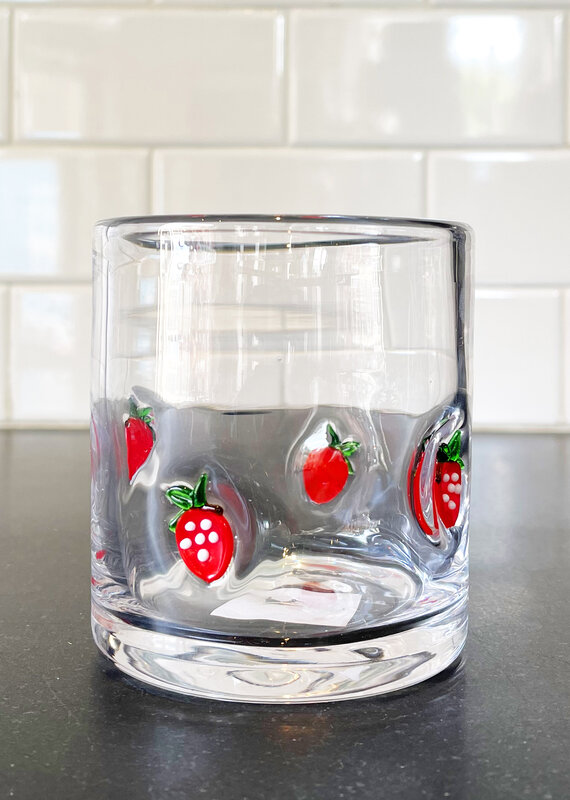 tag Strawberry Double Old Fashioned Glass
