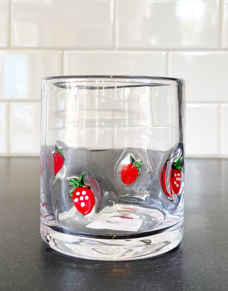tag Strawberry Double Old Fashioned Glass