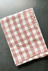 Natural Linen Chocolate Gingham Kitchen Towel
