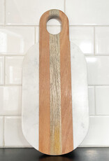 Moa Marble and Wood Oval Board