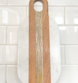 Moa Marble and Wood Oval Board
