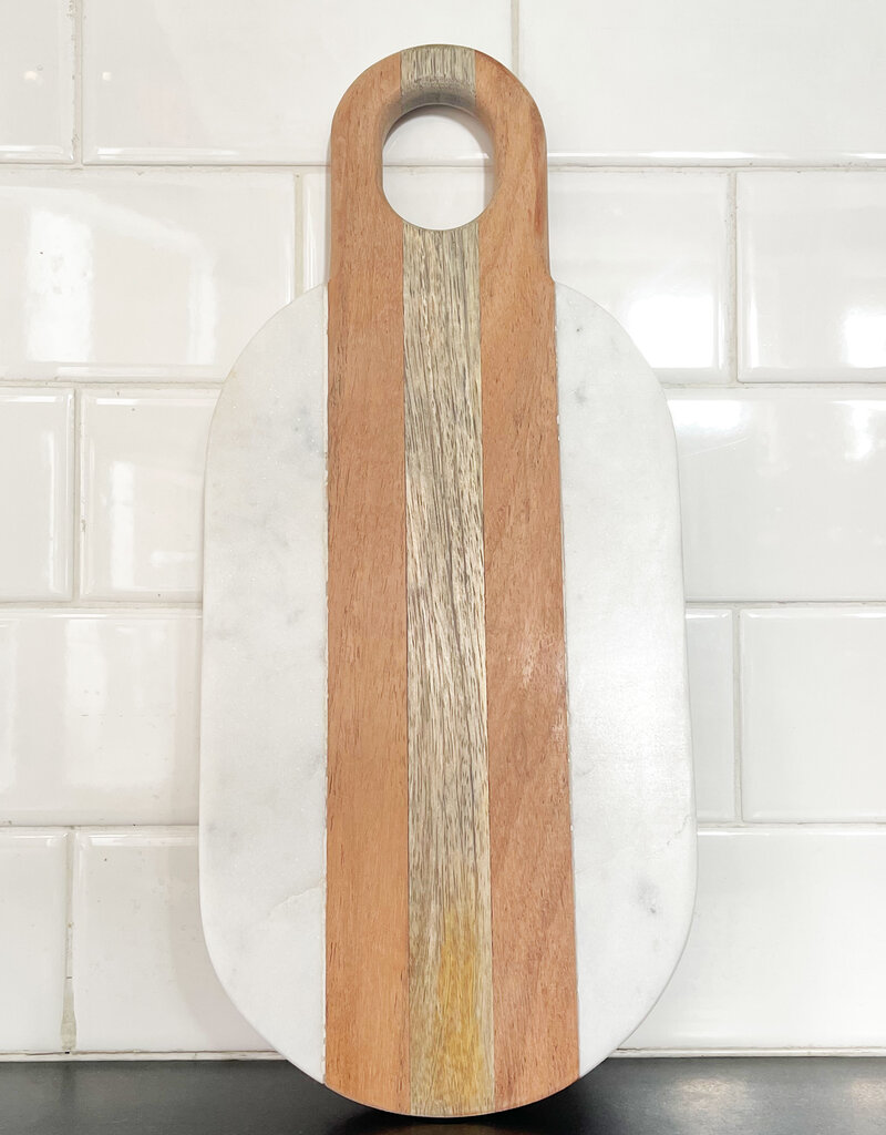 Moa Marble and Wood Oval Board