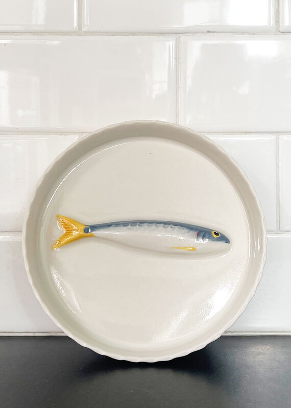 PetitFelts Porcelain Sardine Round Tray