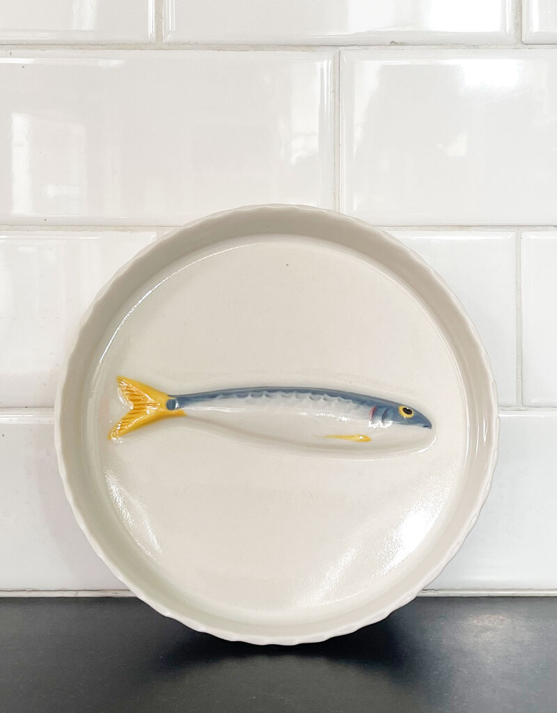 PetitFelts Porcelain Sardine Round Tray