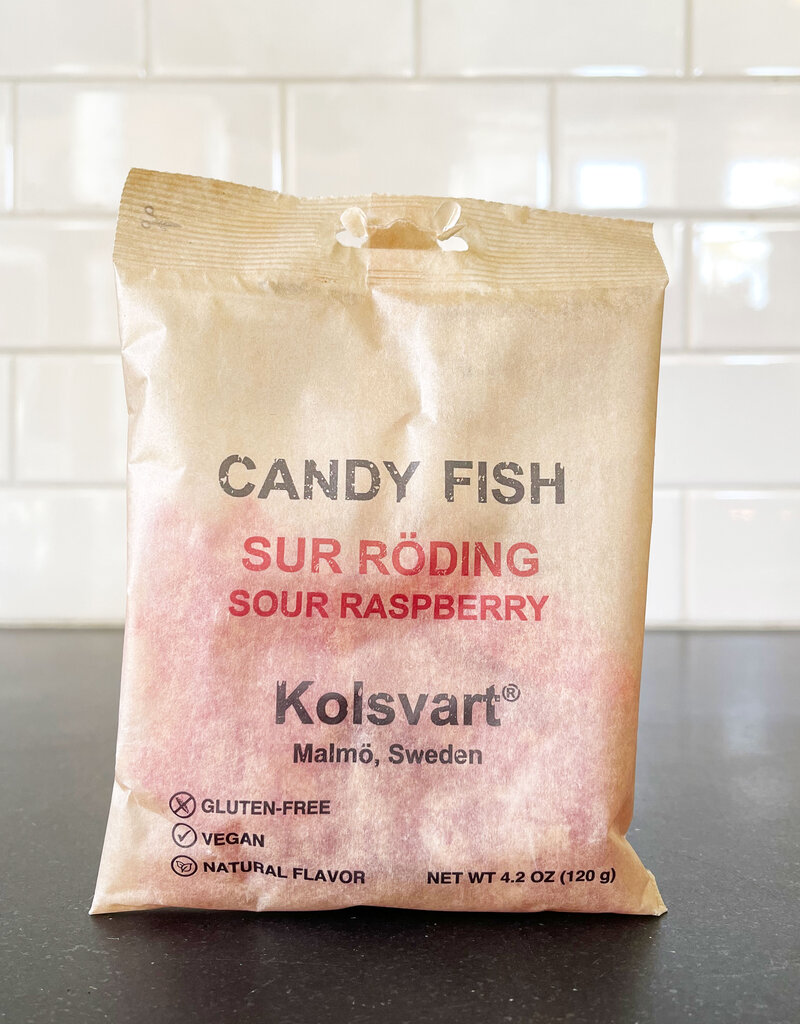Kolsvart Sour Raspberry Candy Fish