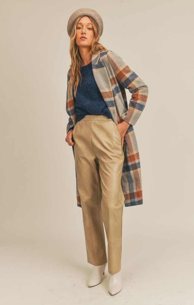 Sage the Label All The Way Plaid Coat